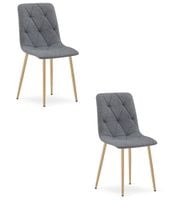 Stylowe krzesło LIBRA ciemnoszare tkanina do salonu kuchni jadalni x2
