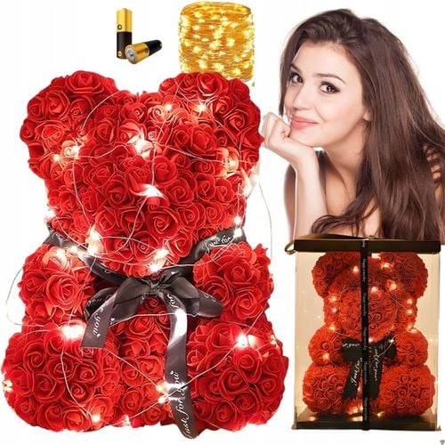 MIŚ Z PŁATKÓW RÓŻ XXL DUŻY NA WALENTYNKI DZIEŃ KOBIET PIĘKNY PREZENT + na Arena.pl