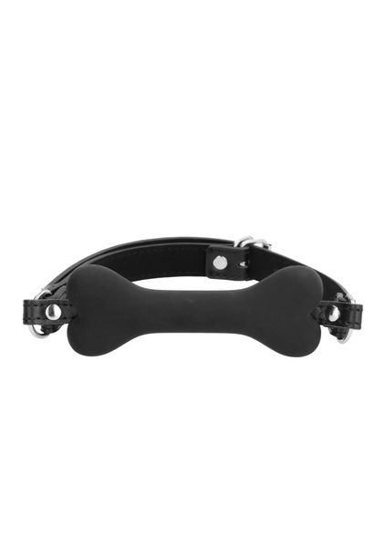 Silicone Bone Gag - With Adjustable Bonded Leather Straps zdjęcie 2