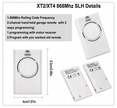 PILOT DO FAAC XT2 868 MHZ SLH LR BIAŁY HQ DO BRAMY GARAŻU SZLABANU 2 Kanały na Arena.pl