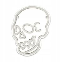 NEON LED NA ŚCIANĘ CZASZKA CZACHA DEKORACJA HALLOWEEN LAMPKA USB/BATERIE