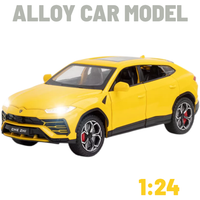 METALOWY MODEL SAMOCHODU Lamborghini URUS ŻÓŁTY 1:24 DŹWIĘK NAPĘD PREZENT