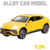METALOWY MODEL SAMOCHODU Lamborghini URUS ŻÓŁTY 1:24 DŹWIĘK NAPĘD PREZENT