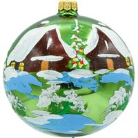 Bombki okrągłe zielone: Zimowa Chatka