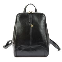 Florence Miejski Damski plecak skóra naturalna z kieszeniami na suwak