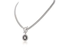 naszyjnik z czarną, grecką monetą z kolekcji olimpia (c23/zwe/52/2ag)