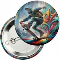 Przypinka z agrafką 59mm - DESKOROLKA SKATE SPORT OLLIE