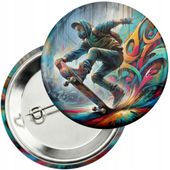 Przypinka z agrafką 59mm - DESKOROLKA SKATE SPORT OLLIE