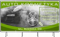 BANER REKLAMOWY 200x100 cm projekt w cenie oczkowany AUTO kosmetyka
