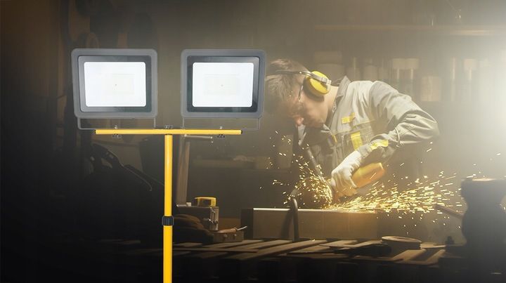 Halogen Naświetlacz LED 2x 100W + Statyw Budowlany zdjęcie 16