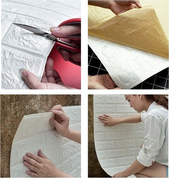 x10 PANELE ŚCIENNE SAMOPRZYLEPNE KAMIEŃ CEGŁA TAPETA MUR IMITACJA 3D zdjęcie 4