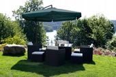 DUŻY PARASOL Z WYSIĘGNIKIEM 8-RAMIENNY OGRODOWY TARAS ZIELONY 350 x 250 cm