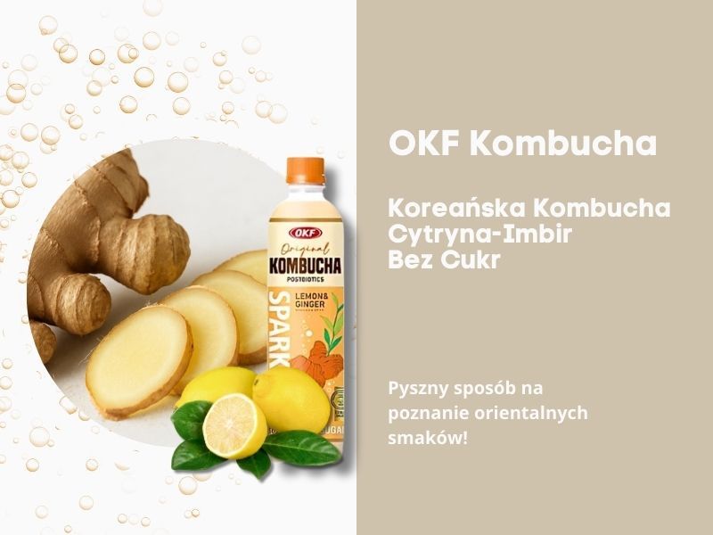 OKF Kombucha Lemon Ginger Zer, cytryna-imbir 500 ml zdjęcie 3