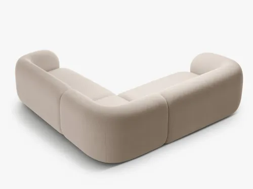 SOFA NAROŻNA BEŻ WELUR 252/252/76 KATE OD MICADONI na Arena.pl