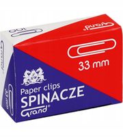 OKRĄGŁE SPINACZE biurowe METALOWE srebrne 33 mm 100 sztuk GRAND 10 OPAKOWAŃ