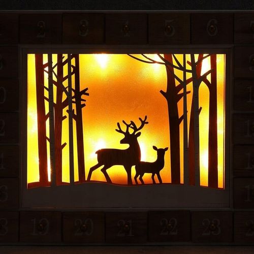 KALENDARZ DREWNIANY ADWENTOWY KRAJOBRAZ LED na Arena.pl