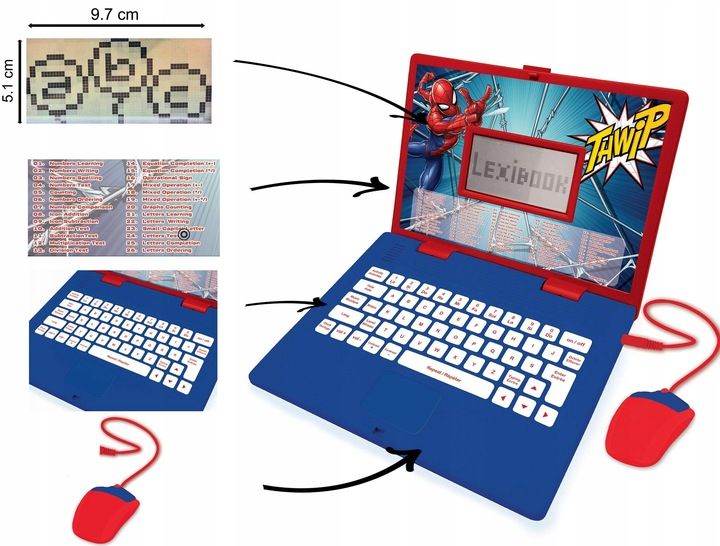 Komputerek dziecięcy Lexibook Spiderman laptop zdjęcie 5