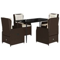 5-cz. zestaw mebli ogrodowych z poduszkami, brązowy, polirattan