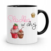 Kubek Czarny Śmieszny Zabawny Słodka W Ch*J Z Nadrukiem Ze Zdjęciem