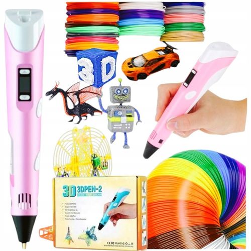 DŁUGOPIS 3D DLA DZIECI magiczny DRUKARKA 3D PEN RÓŻOWY + WKŁAD 9M na Arena.pl
