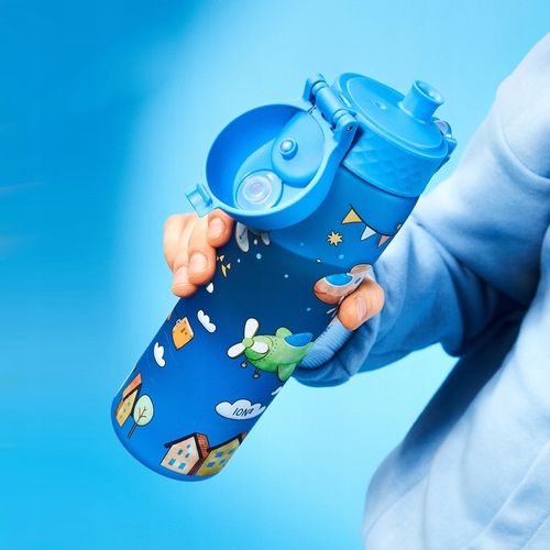 BUTELKA BIDON NA WODĘ DO SZKOŁY PRZEDSZKOLA NIEBIESKI SAMOLOTY ION8 0,5 l na Arena.pl