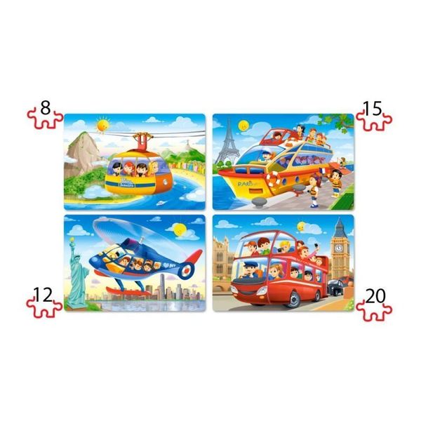 Puzzle 4w1 travel the world CASTOR zdjęcie 2