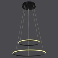 Okrągła LAMPA wisząca SLIM/000023/4000/B MDECO metalowa OPRAWA ring ZWIS LED 51W 4000K biurowy czarny
