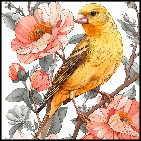 Plakat 90x90cm Wiosenny Śpiewaczek zdjęcie 2