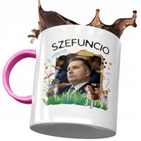 Kubek Różowy Przemysław Czarnek Pis Prezent Z Nadrukiem Ze Zdjęciem