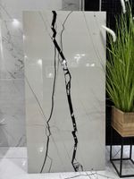 Gres marmur Calacatta 120x60 biały Wysoki Połysk poler czarne żyły premium