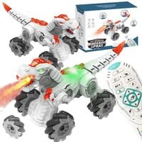 dinozaur smok robot zdalnie sterowany światło dżwięk chodzi para dym