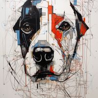 Plakat 70x70cm Przyrysowany Psiak