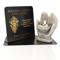 Statuetka dekoracyjna i LAMPKA LED na GRÓB MATKI CHRZESTNEJ