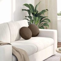 Poduszki na siedziska 2 pcs Brązowy Ø30 x 13 cm tkanina