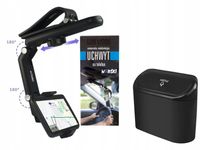 UCHWYT NA TELEFON DO SAMOCHODU NA KLIPS DO PÓŁKI BLATU I KOSZ NA ŚMIECI