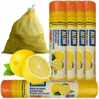 Worki Na Śmieci 60L 50szt z Taśmą Żółte Zapachowe Mocne Z Ściągaczem