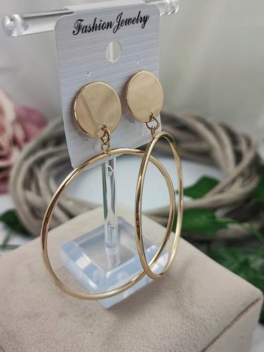 Klipsy wiszące geometryczne złote codzienne c94 na Arena.pl