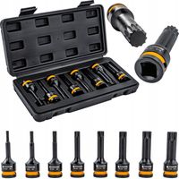 ZESTAW NASADEK UDAROWYCH SPLINE 1/2 CALA 78 MM CR-MO 8SZT DO KLUCZY WALIZKA