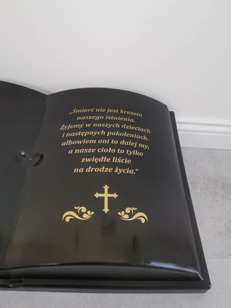 KSIĘGA na grób Podkład do stroików sztucznych Czarna gładka z doniczką zdjęcie 5