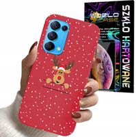 ETUI DO OPPO FIND X3 LITE - ŚWIĄTECZNE WZORY RENIFER PLECKI + SZKŁO