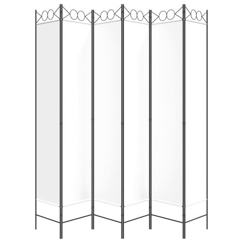Parawan 6-panelowy, biały, 240x220 cm, tkanina na Arena.pl