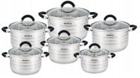 Zestaw garnków stal nierdzewna 12 el. KLONBERG 2504 Garnki stalowe