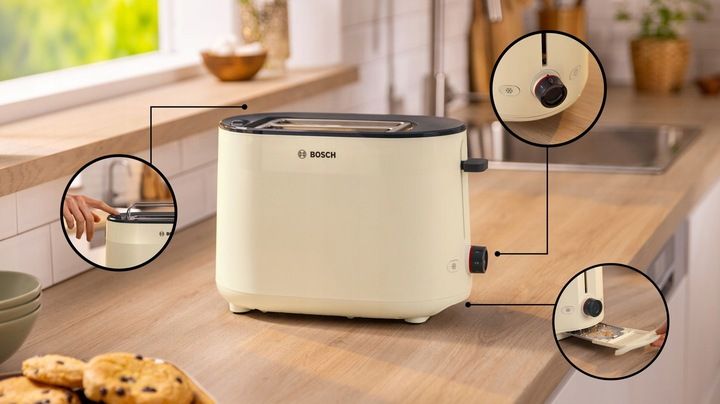 Toster Bosch MyMoment TAT2M127 950W 2 tosty Timer Termostat Rozmrażanie zdjęcie 13
