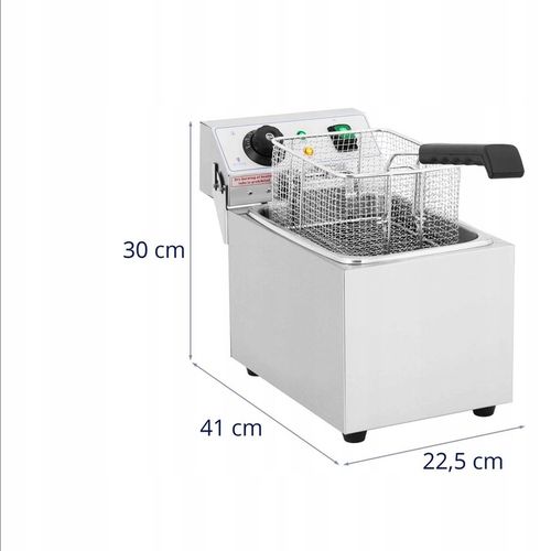 FRYTOWNICA ELEKTRYCZNA 8 L POJEDYNCZA 3200W GASTRONOMICZNA JEDNOKOMOROWA na Arena.pl