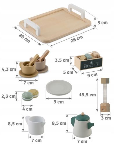 Drewniany serwis kawowy dla dzieci zestaw do kawy i herbaty zabawki Nukido na Arena.pl