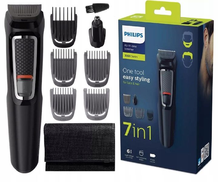 MASZYNKA GOLARKA PHILIPS TRYMER WŁOSY BRODA BEZPRZEWODOWA DO ZAROSTU + ETUI zdjęcie 1