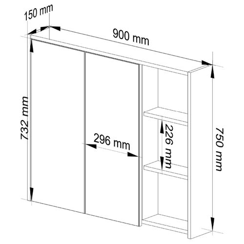 SZAFKA ŁAZIENKOWA WISZĄCA VAMI W90 2D 3P LO BIAŁA / DĄB SONOMA na Arena.pl