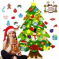 100cm CHOINKA Z FILCU Z OZDOBAMI NA BOŻE NARODZENIE 32SZT RZEPY DLA DZIECI