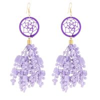 Kolczyki Łapacze Snów 12 cm fioletowe
