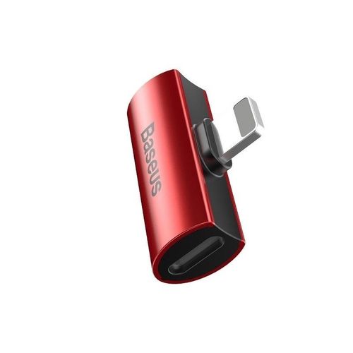 Adapter Audio Baseus L46 Lightning do 2x Lightning (czerwono-czarny) na Arena.pl